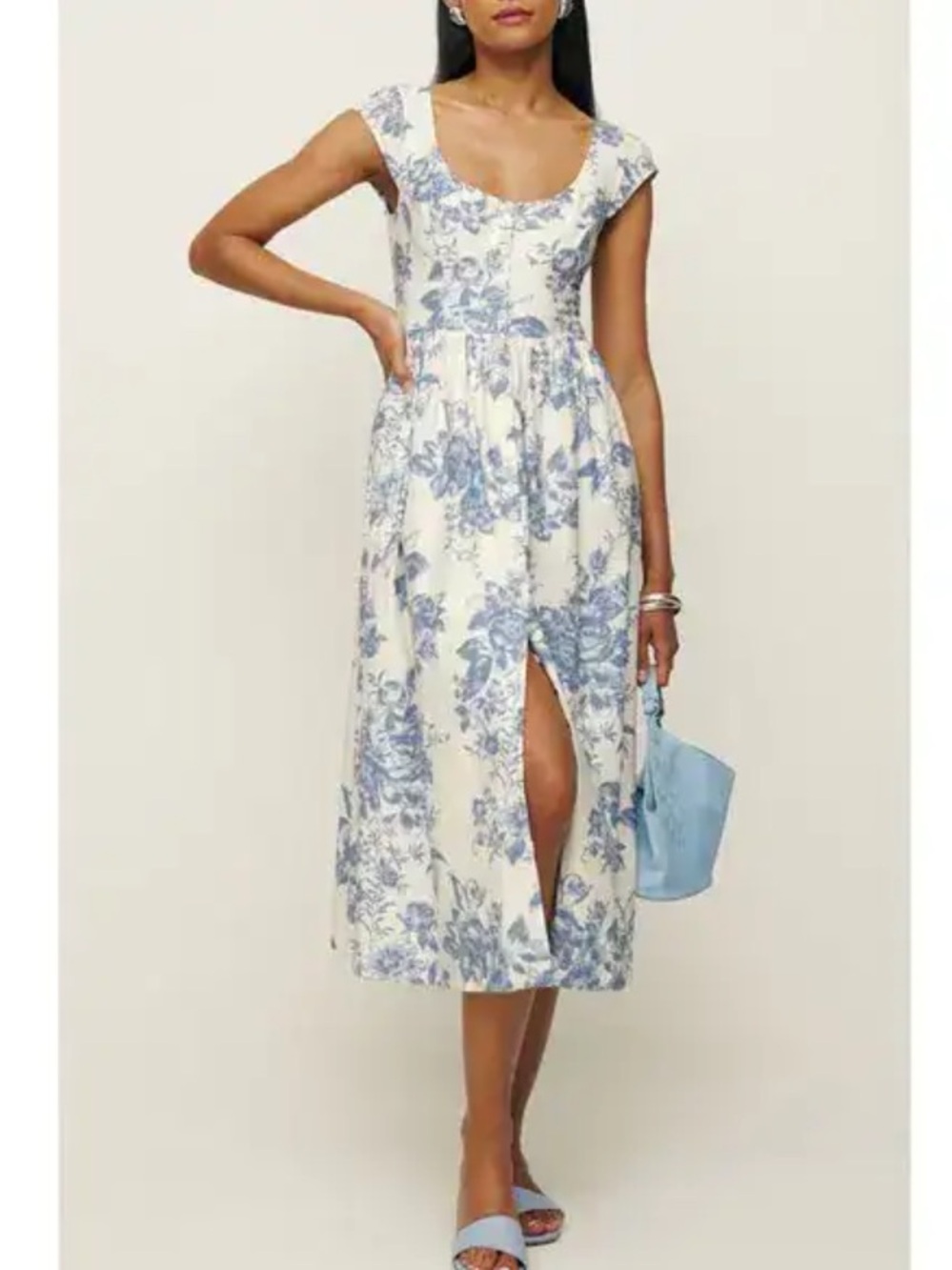 Reformation Florrie Scoop neck Dress blue floral US 4